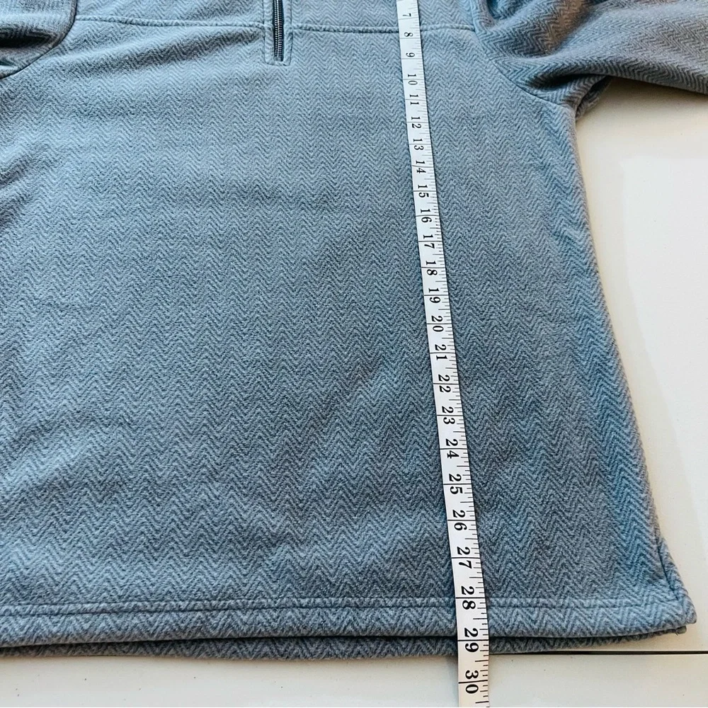 London Fog Pullover Long Sleeve Sherpa Lined Sweater Men Medium Gray